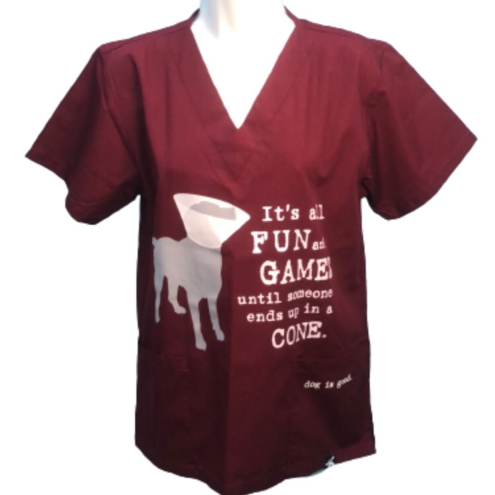 DOG IS GOOD VETERINARY SCRUB TOP • BY SALUS • sz XS